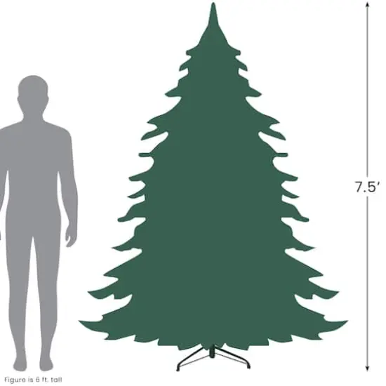 7.5ft. Pre-Lit Real Touch&trade; Frosted Dunton Spruce with Pinecones Slim Artificial Christmas Tree, Multicolor Lights {4}