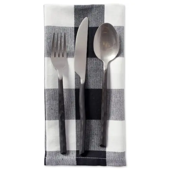 DII&reg; Buffalo Check Oversized Napkin, 6ct. Black/White {9}