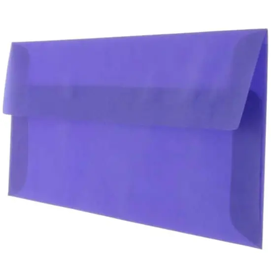 JAM Paper 4.125" x 9.5" Business Translucent Vellum Envelopes, 25ct. Primary Blue {4}