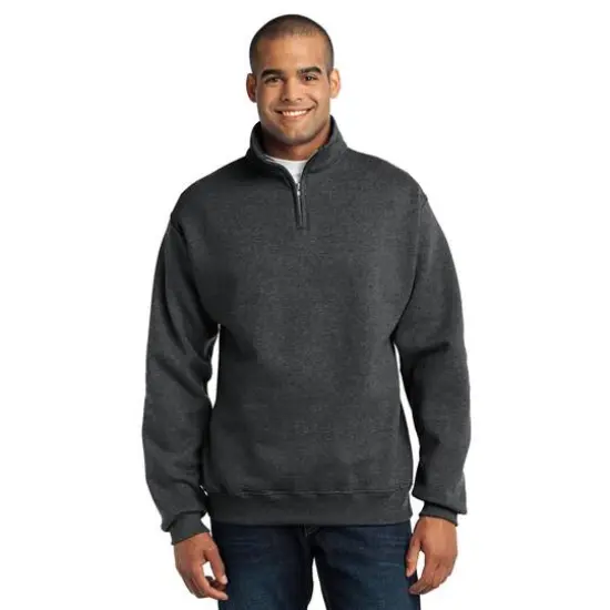 JERZEES&reg; NuBlend&reg; 1/4-Zip Cadet Collar Sweatshirt Black Heather {4}