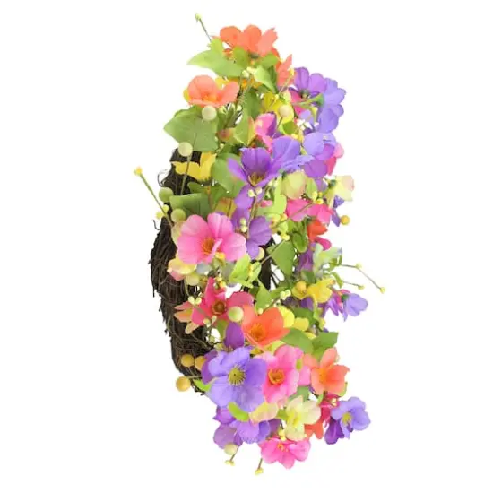 20" Bright Spring Floral Wreath {3}