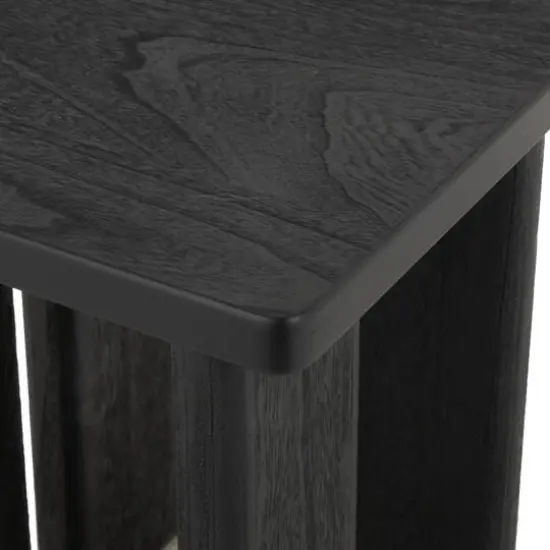 20" Black Handmade Side End Accent Table with Square Tabletop {6}