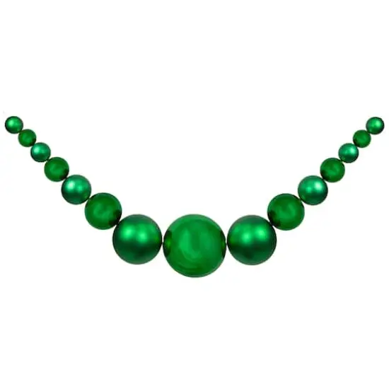 6ft. Green Shiny & Matte Shatterproof Ball Christmas Swag {1}
