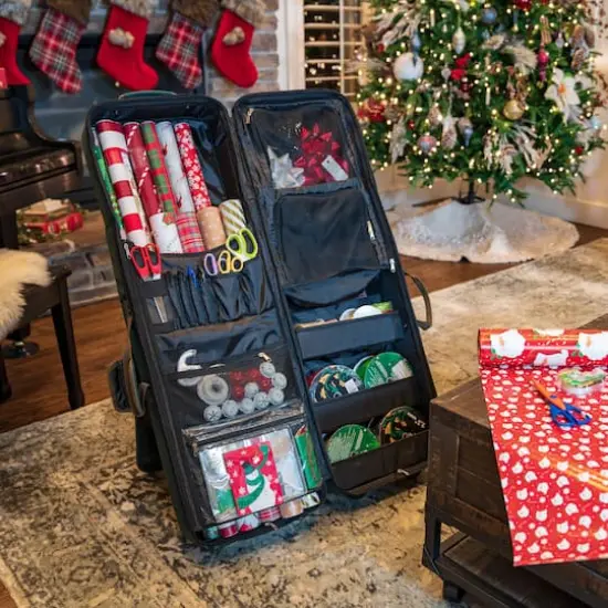 TreeKeeper Rolling Vertical Wrapping Paper Storage Container {13}