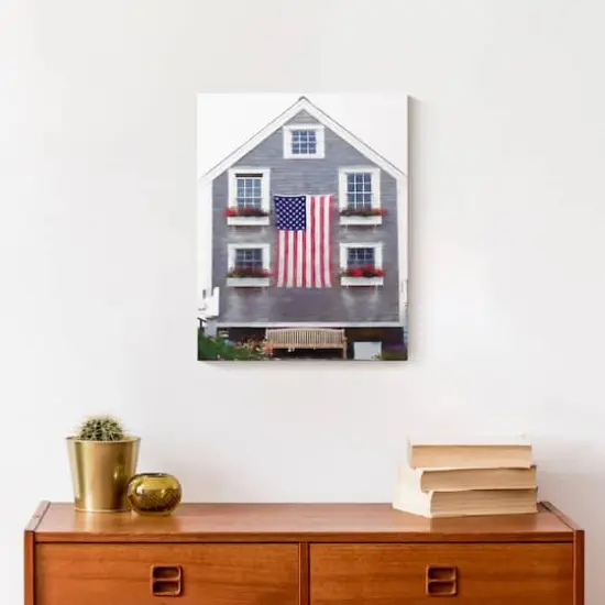 Patriotic Coastal Home Canvas Wall Art {5}