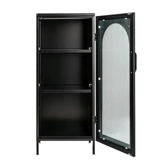 Hello Honey&reg; Metal Cabinet with Glass Door Matte Black {7}