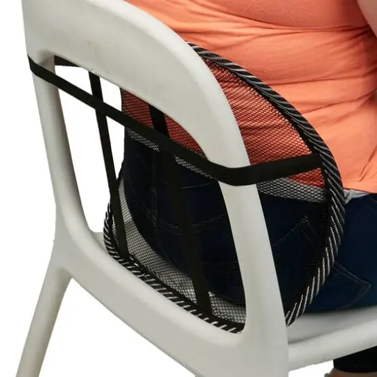 Mind Reader Black Mesh Lumbar Support Adjustable Cushion Set {6}