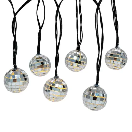 10ct. Warm White LED Silver Disco Ball Icon String Lights by Ashland&reg; {1}
