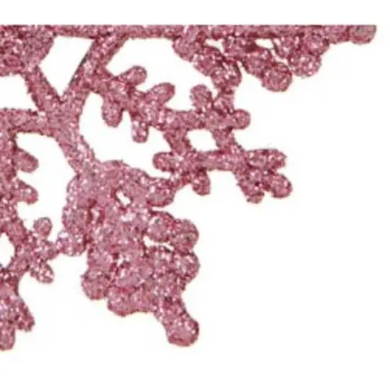 24ct Mauve Pink Glitter Snowflake Ornaments {9}