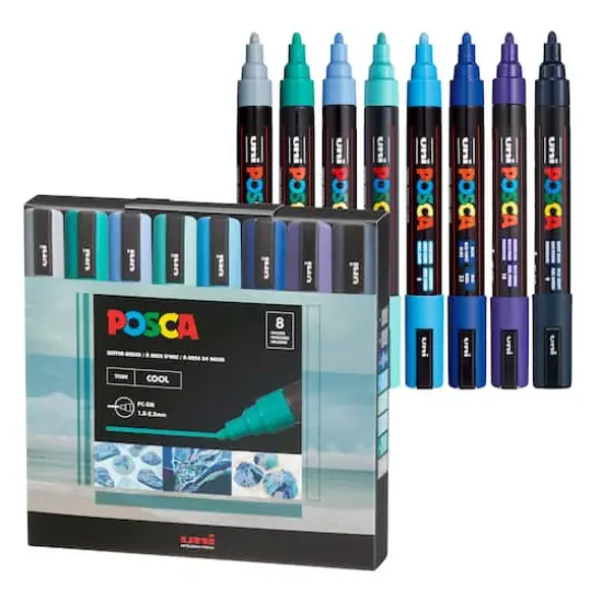 POSCA Cool Colors PC-5M Paint Marker Set {1}