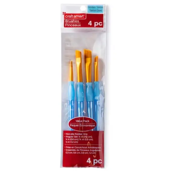 Golden Taklon Angular 4 Piece Brush Set by Craft Smart&reg; {6}