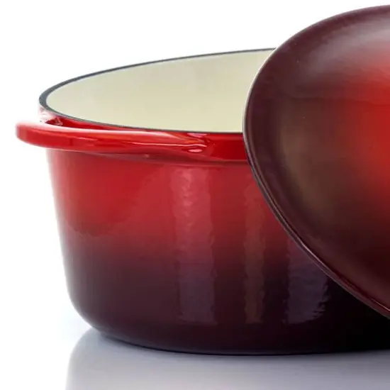 MegaChef 7qt. Red Oval Enameled Cast Iron Casserole {11}