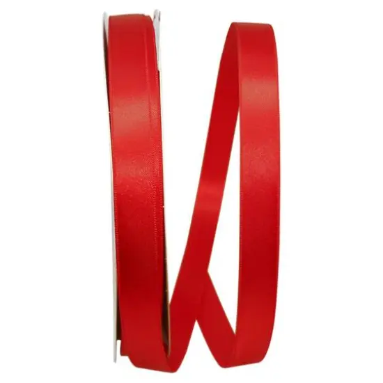 JAM Paper 5/8" x 100yd. Double Face Satin Allure Ribbon Hot Red {1}