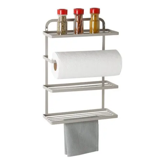 Honey Can Do Gray Spice Rack & Paper Towel Holder {1}