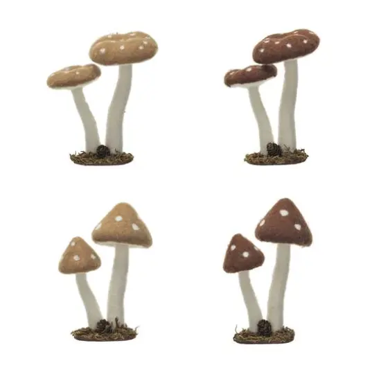 Hello Honey&reg; Brown & Cream Felt & Foam Mushroom Decor Accent Set {1}