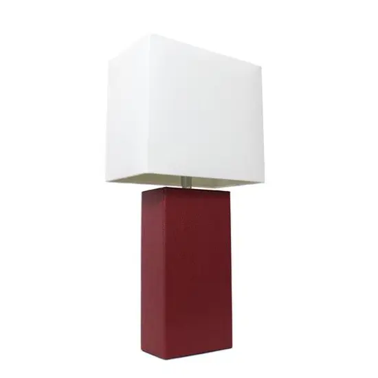 Lalia Home Lexington 21" Leather Home D&eacute;cor Table Lamp Red {1}