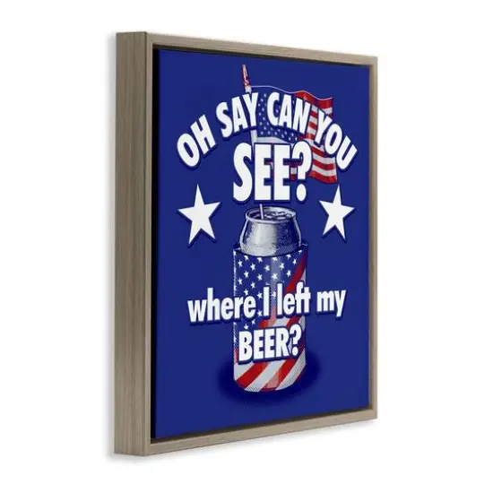Stupell Industries Funny Patriotic Beer Floater Framed Art Brown {4}