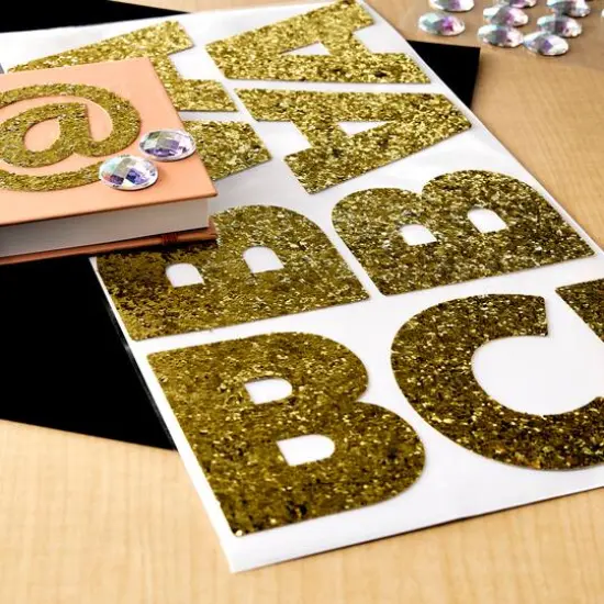 Gold Chunky Glitter Alphabet Stickers by Recollections&trade; {6}