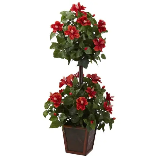 3ft. Hibiscus Topiary Plant in Decorative Planter {1}