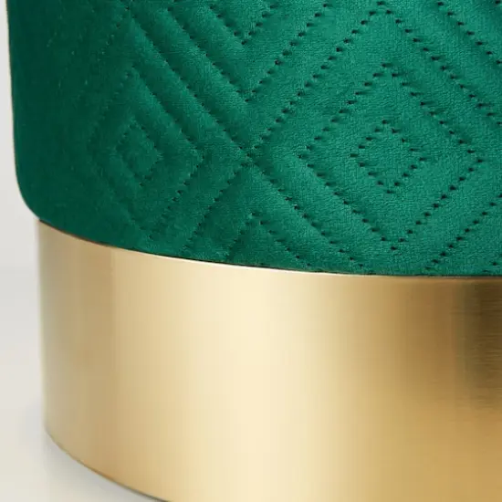 16.5" Green Velvet Stool {3}