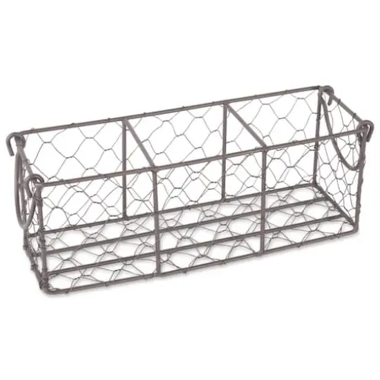 DII&reg; Rustic Chicken Wire Flatware Caddy with Clear Jars {3}