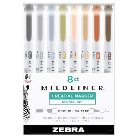 Zebra Mildliner Neutral 8 Color Double-Ended Highlighter Set {1}