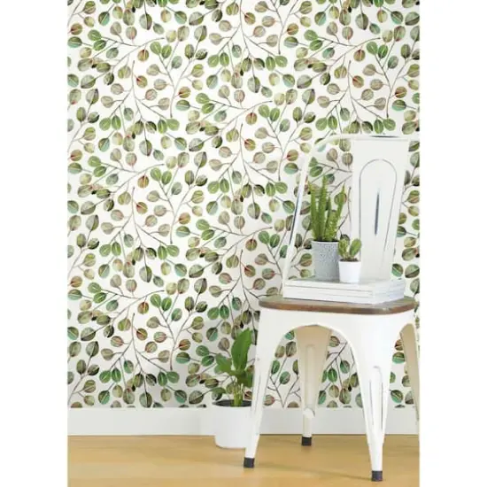 RoomMates Cat Coquillette Eucalyptus Peel & Stick Wallpaper Green and White {5}