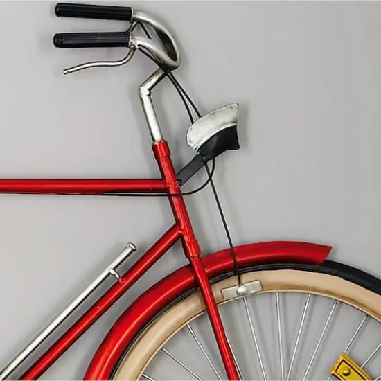 Red Vintage Metal Bicycle Wall Accent {4}
