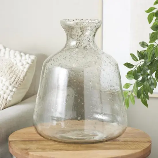 16.5" Clear Speckled Glass Vase {3}