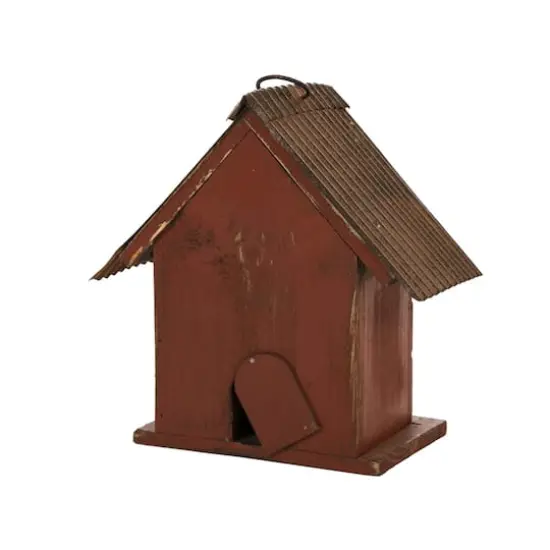 Glitzhome&reg; Distressed Wood Heart Garden Bird House {10}