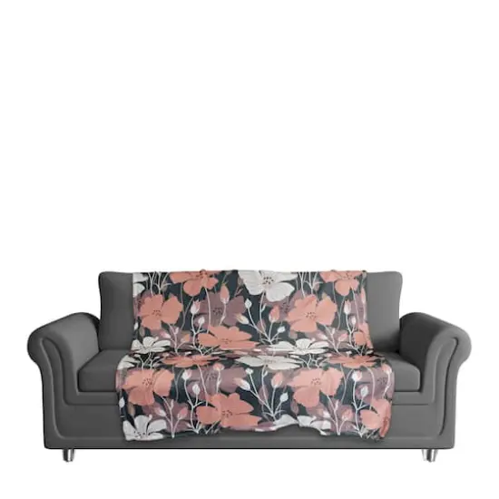 Growing Floral 50" x 60" Coral Fleece Blanket {4}