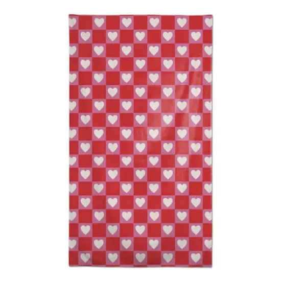 Heart Checkered Board Pattern 58" x 102" Tablecloth {1}