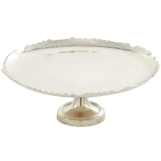 CosmoLiving by Cosmopolitan 16" Silver Aluminum Cake Stand {1}