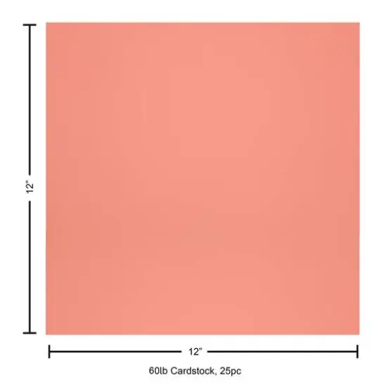 PA Paper&trade; Accents 12" x 12" 60lb. Smooth Cardstock, 25 Sheets Salmon {5}