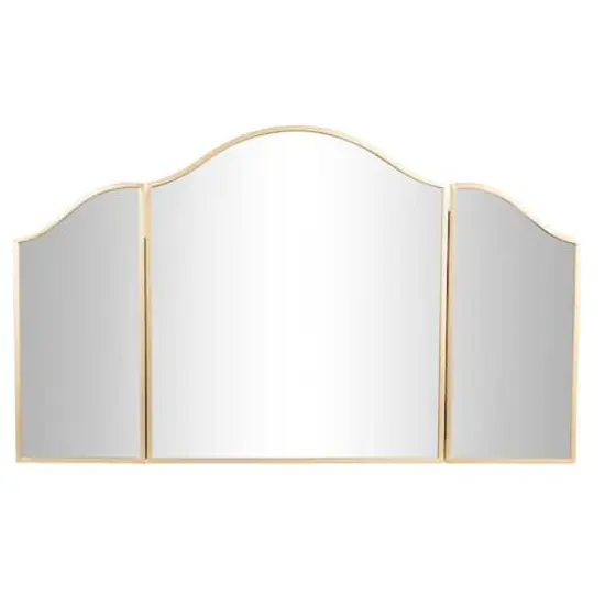 31'' Gold Traditional Metal Trifold Wall Mirror {1}