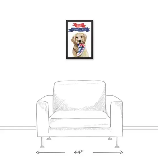 Red Woof and Blue Pup Black Framed Canvas {5}