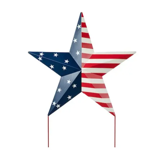 Glitzhome&reg; 30.75" Metal Patriotic Yard Stake D&eacute;cor {1}