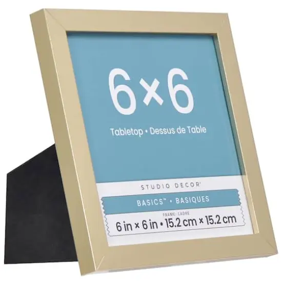 Basics&trade; 6" x 6" Linear Tabletop Frame by Studio D&eacute;cor&reg; Gold {3}