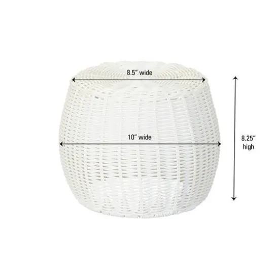 Household Essentials 10" Wide White Woven Pedestal {7}