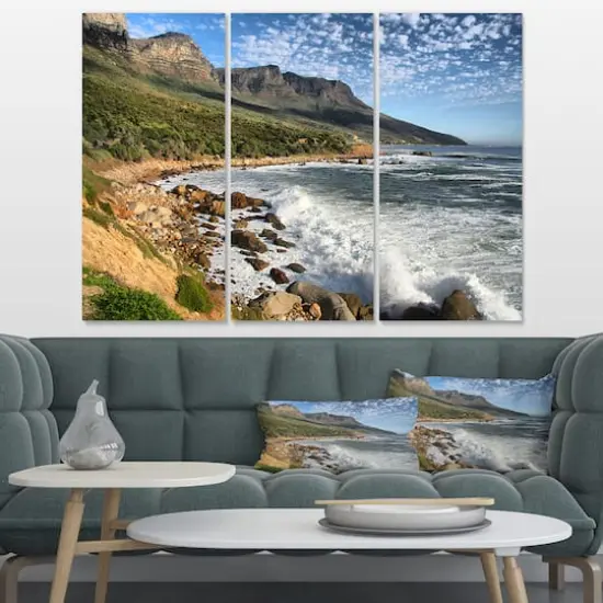 Designart - Beautiful South African Seashore - Large Seashore Canvas Print {3}