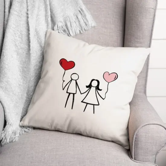Heart Balloons Throw Pillow {3}
