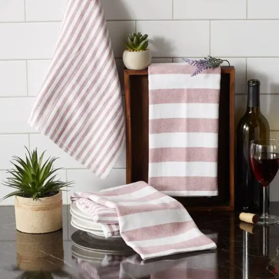 DII&reg; Barn Red Nautical Stripe Terry Dishtowels, 3ct. {6}