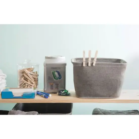 DII&reg; Gray Poly Bin Zig-Zag Stitch Variegated Trapezoid Set {3}