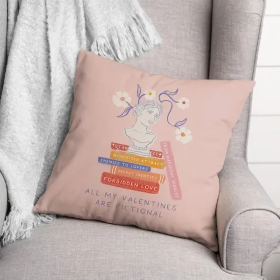 18" All My Valentines are Fictional Accent Pillow {3}