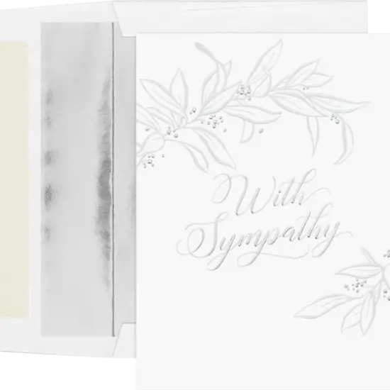 JAM Paper Silver Foil Greenery Sympathy Cards, 25ct. {1}