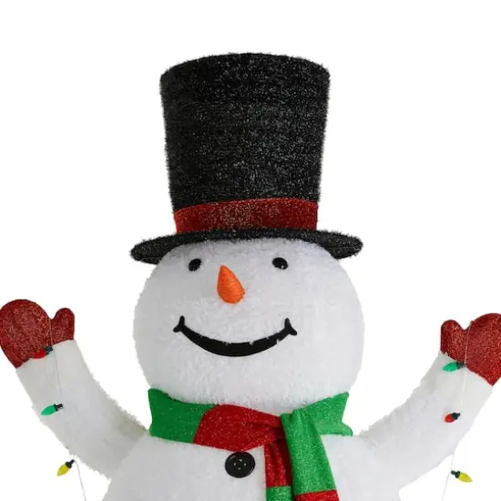 Glitzhome&reg; 94.5"H Lighted Christmas 3D Foldable Fabric Snowman Outdoor Decor {8}
