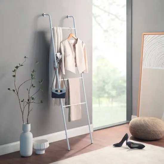 SunnyPoint Free Standing Ladder Towel Rack White {4}