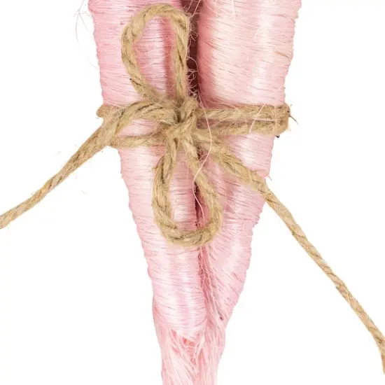 9" Pink Straw Carrot Easter Decorations Set {7}