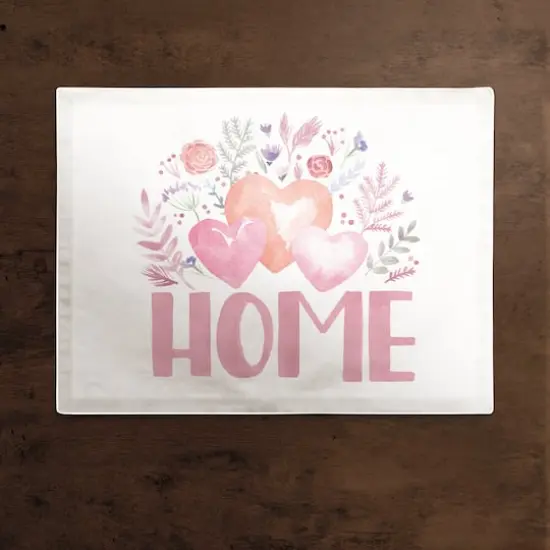 Home Where Heart Is Floral Placemat 18x14 Cotton Twill Placemat {3}