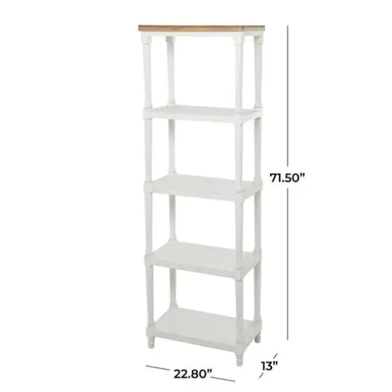 White Farmhouse Shelving Unit, 23" x 13" x 72" {7}